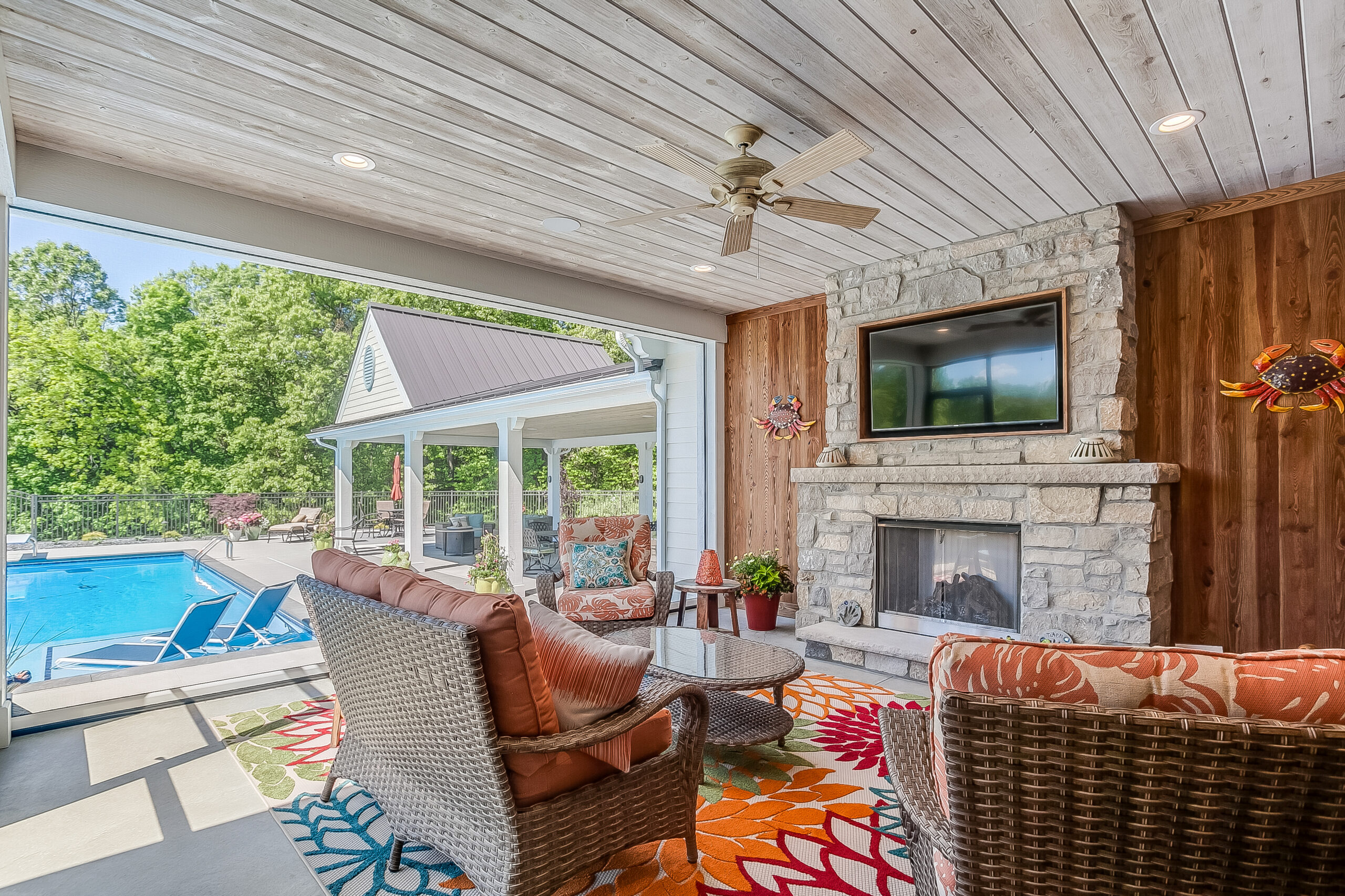 Easy BarnWood Ceiling Traditional White, Walls Covered Bridge