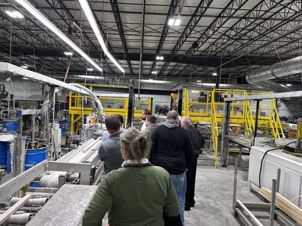 Lumbermen’s toured GM Wood Products, showcasing their DuraFrame rot-resistant door jambs and DuraTech laminated jambs, offering durability and long-term warranties.